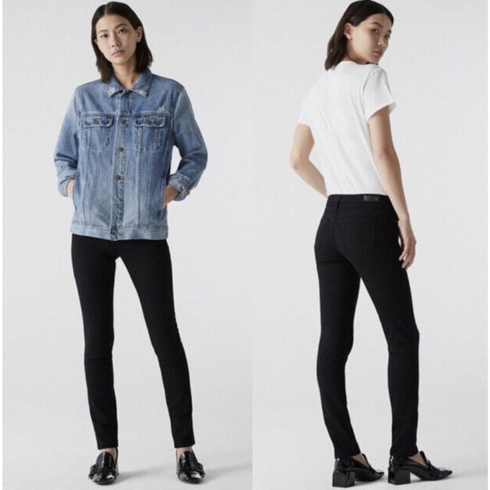 AG Adriano Goldschmied The Stilt •27R• Cigarette Super Black Wash Skinny Jeans